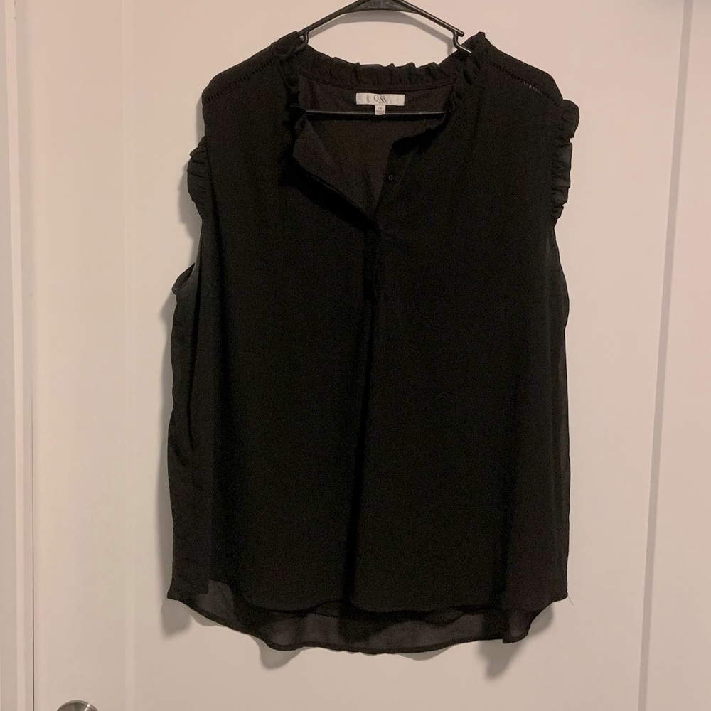 Black sleeveless top size 1X
